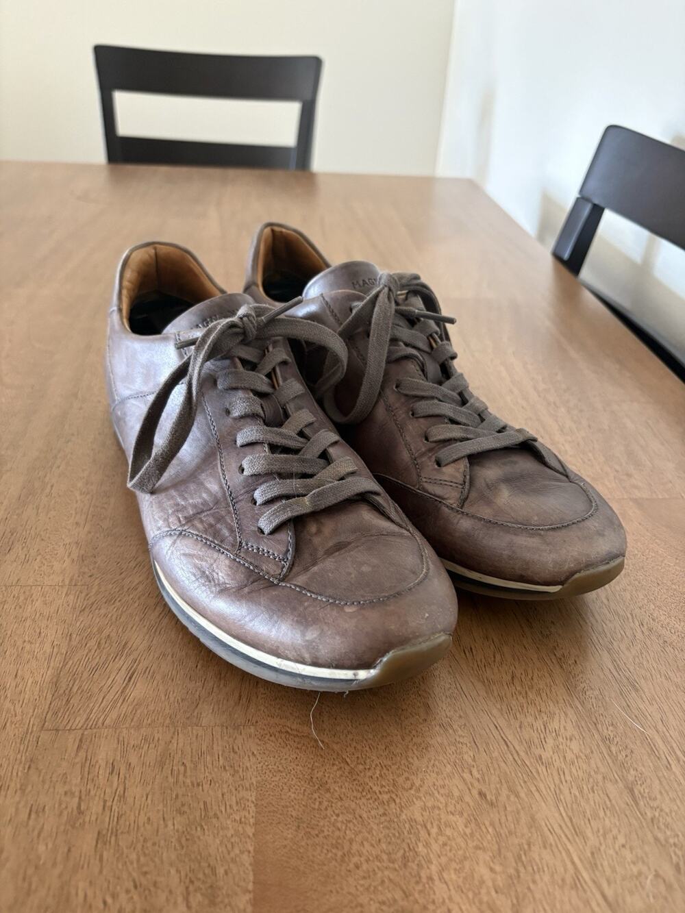 Magnanni Ibiza Leather Low Top Sneakers Men’s Size 9 Luxury Casual Shoes